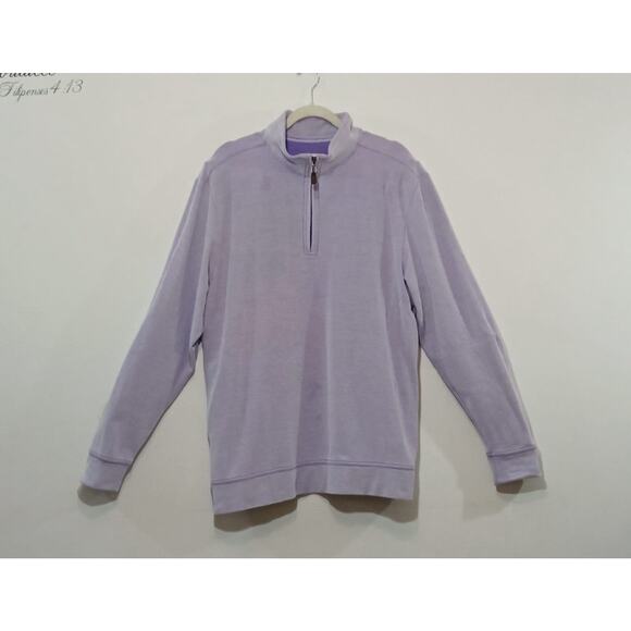 Tommy Bahama Men’s Sweater Long Sleeve 1/4 Zip Casual Golf Lilac Size Large - Picture 2 of 12